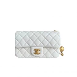 Chanel Classic Small Handbag White 20Cm Ap1787