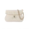 Chanel Leather Cue Ball Foldover Bag Ivory 26Cm