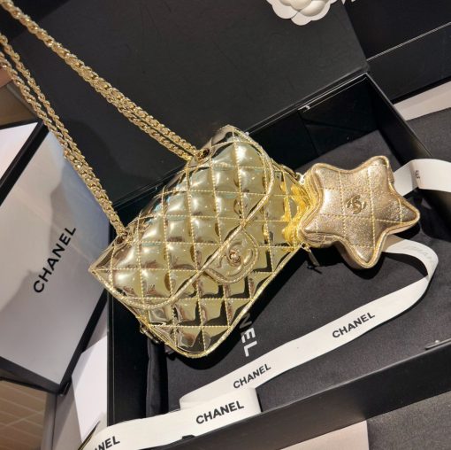 Chanel Mini Flap Bag Star Coin Purse Yellow Gold 24Cm As4646 B14873 Nt671 - Image 2