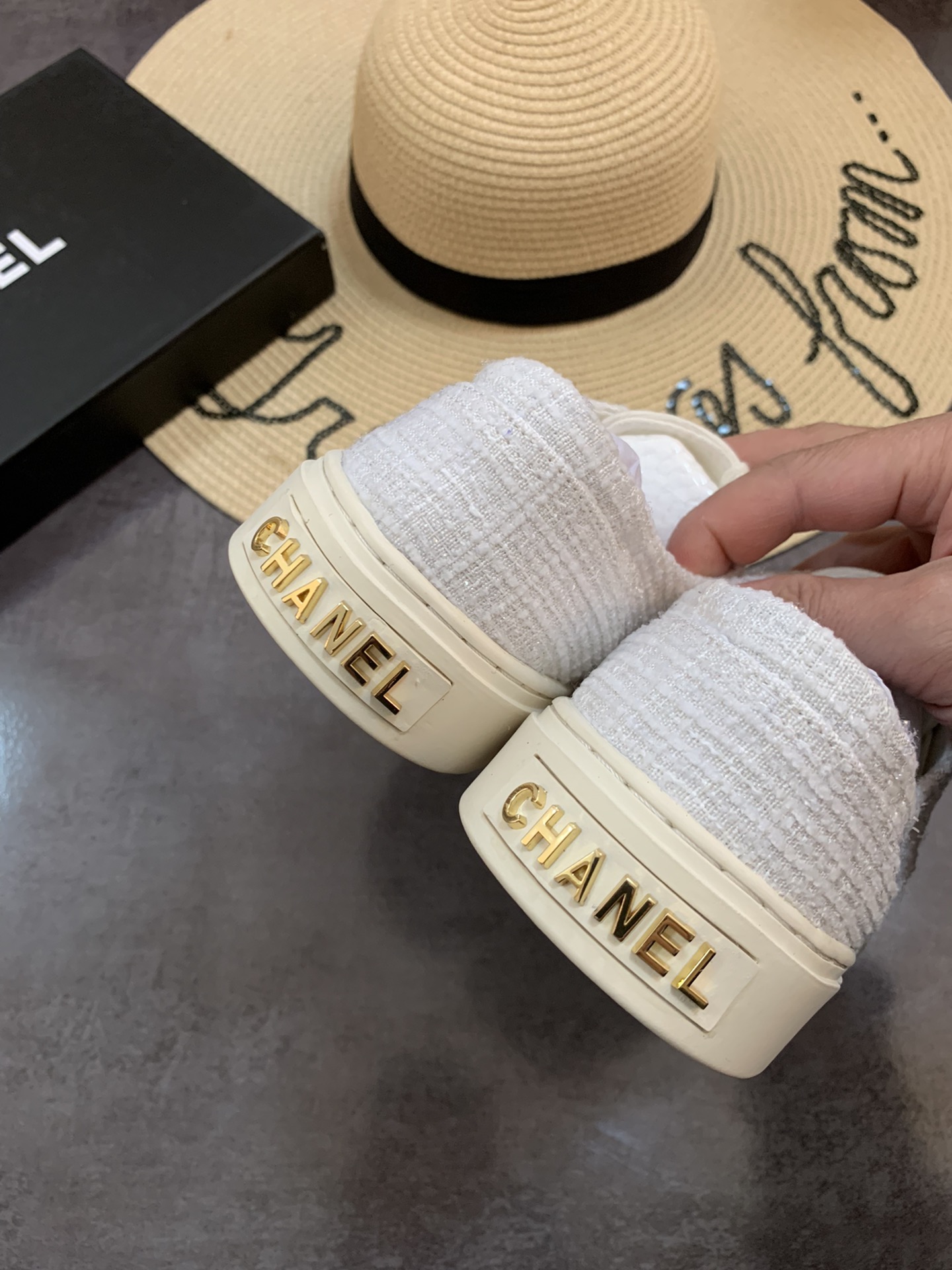 Chanel Cc Sneakers Canvas Mix In White - Image 6