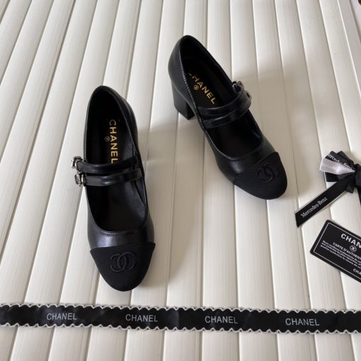 Chanel Mary Janes Lambskin And Grosgrain Black G45696 B16524 Nx492 - Image 7