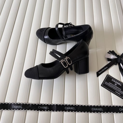 Chanel Mary Janes Lambskin And Grosgrain Black G45696 B16524 Nx492 - Image 6