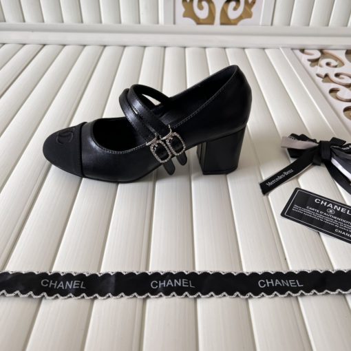 Chanel Mary Janes Lambskin And Grosgrain Black G45696 B16524 Nx492 - Image 5