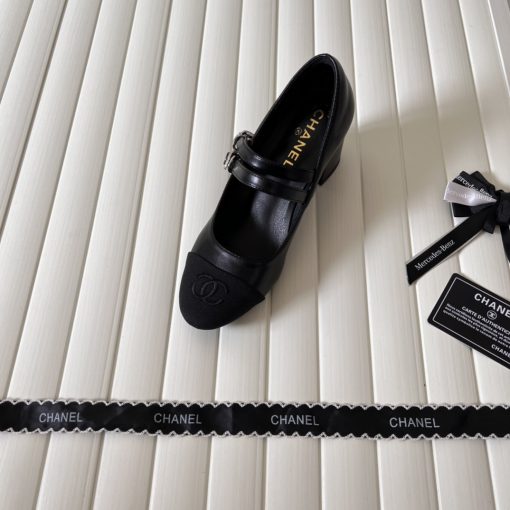 Chanel Mary Janes Lambskin And Grosgrain Black G45696 B16524 Nx492 - Image 3
