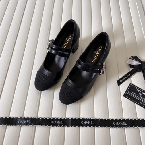Chanel Mary Janes Lambskin And Grosgrain Black G45696 B16524 Nx492 - Image 2