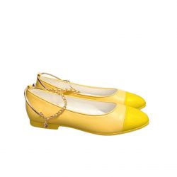 Chanel Interlocking Cc Logo Ballet Flats Yellow