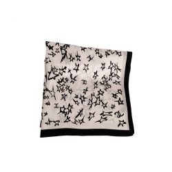 Chanel Silk Cc Star Scarf Beige