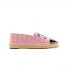 Chanel Tweed Patent Cc Espadrilles Slip On Pink Black