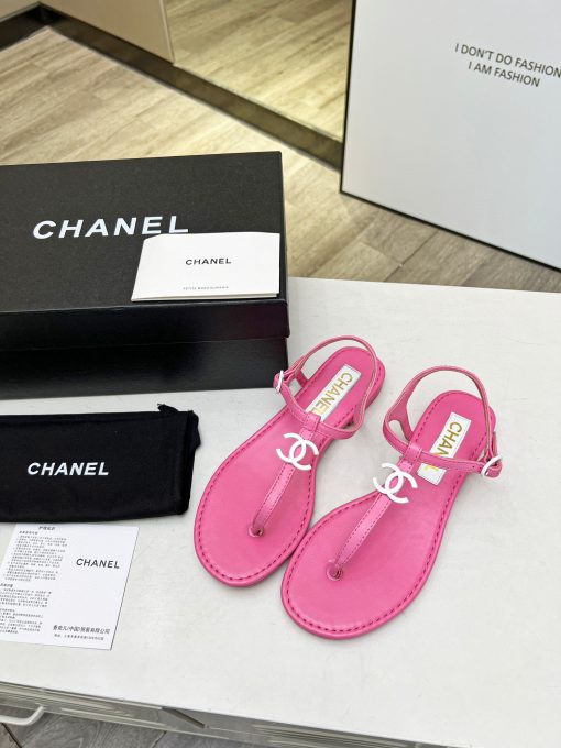 Chanel Sandals Lambskin Ivory Pink G40018 X01000 0T247 - Image 3