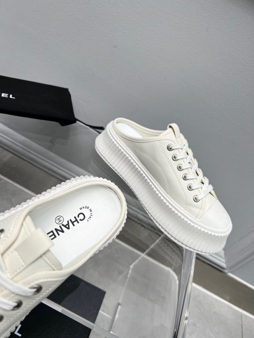 Chanel Platform Shoes Cream - Image 6