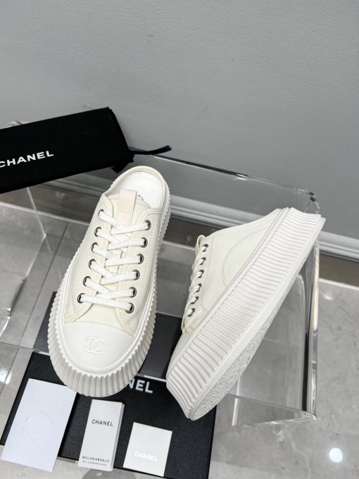Chanel Platform Shoes Cream - Image 4