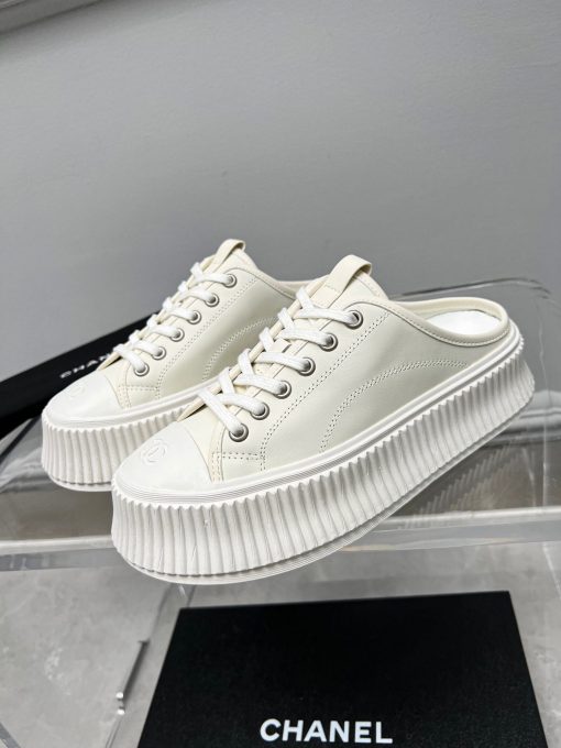 Chanel Platform Shoes Cream - Image 5