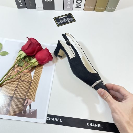Chanel Slingbacks Black G39643 Y56380 K5796 - Image 7