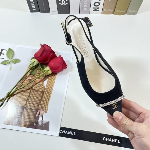Chanel Slingbacks Black G39643 Y56380 K5796 - Image 5