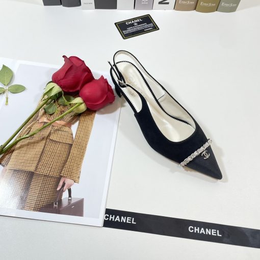 Chanel Slingbacks Black G39643 Y56380 K5796 - Image 2