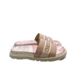 Dior Dway Toile De Jouy Embroidered Slipper Pink