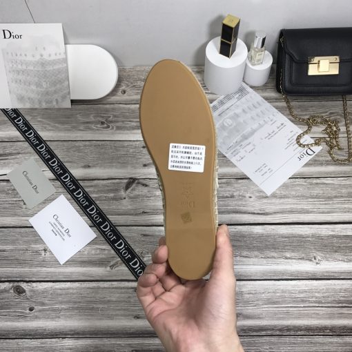 Dior Granville Cotton Logo Embroidered Espadrille Flat In Lights Pink Black - Image 7
