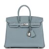 Hermes Birkin 25 Bleu Lin Verso Togo Palladium Hardware