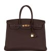 Hermes Birkin 35 Rouge Sellier Clemence Gold Hardware