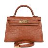 Hermes Kelly Sellier 20Cm Gold Matte Alligator Gold Hardware