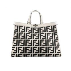 Fendi Peekaboo Ff Logo Xtote Black And White 40Cm