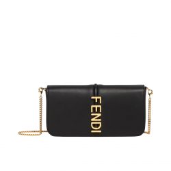 Fendi Fendigraphy Wallet On Chain Black 21Cm 8Bs076A5Dyf0Kur