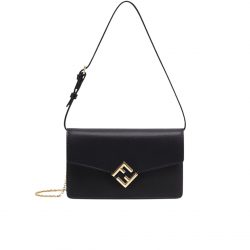 Fendi Ff Diamonds Wallet On Chain Black 22Cm 8M0488Alv4F0Kur