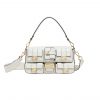 Fendi Multipocket Baguette Brown Ff Jacquard Fabric Bag White 26Cm 8Br808Abvef0K7E