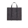 Fendi Ff Jacquard Shopper Ff Jacquard Fabric Bag Black 42Cm 7Va390Ag0Mf0Npn