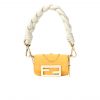 Fendi Nylon Ff Embroidered Nano Baguette Maxi Handle Charm Yellow 10Cm