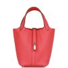 Hermes Picotin Lock 18 Rose Texas Clemence Palladium Hardware