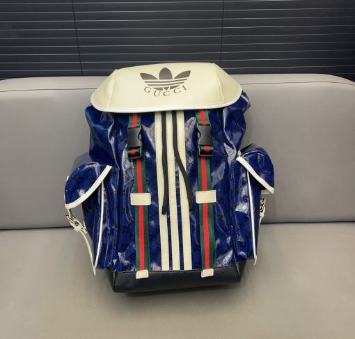 Gucci X Adidas Backpack Blue 42Cm - Image 3