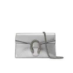 Gucci Women's Dionysus Super Mini Crossbody Bag Silver 16Cm 476432 1Trbn 8173
