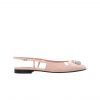 Gucci Logo Embellished Slingback Flats Light Pink