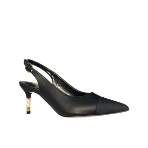 Chanel Pearl Embellished Slingbacks Calfskin Black - Image 5