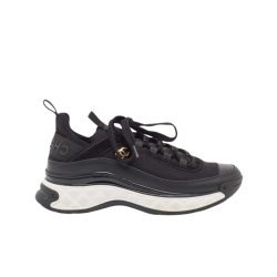 Chanel Logo Low Top Trainer Sneakers Black G35617