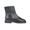 Chanel Ankle Boots With Side Zip Chain Black