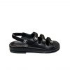 Chanel Triple Velcro Strap Sandals Black G45628 B16403 94305