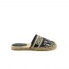 Dior Granville Oblique Espadrille Cotton Flats In Black