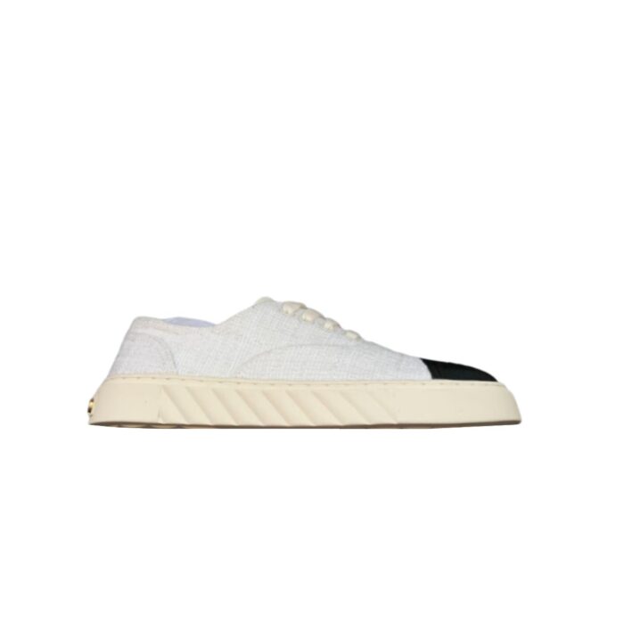 Chanel Cc Sneakers Canvas Mix In White - Image 9