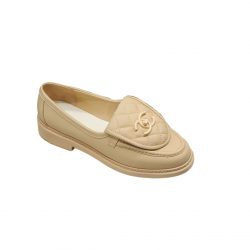 Chanel Cc Nib Turnlock Moccasins Flat Loafers Light Yellow G45474 B15482 Nt966
