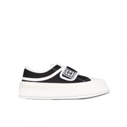 Chanel White Cc Cap Toe Slipon Sneaker Black