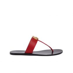 Gucci Double G Thong Leather Red