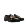 Chanel Lambskin Pearl Crystal Quilted Cc Logo Jewelry Loafers Black