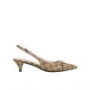 Gucci Women's Gg Canvas Slingback Pump Beige And Ebony Original Gg Canvas 782627 2Hk80 9763