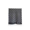 Gucci Gg Jacquard Wool Scarf Black And White