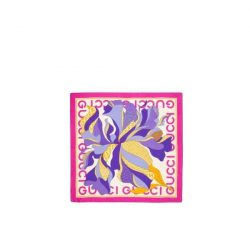 Gucci Maxi Flower Print Silk Scarf Pink