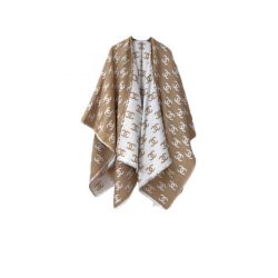 Chanel Cc Logo Camellia Scarf Beige