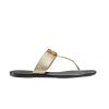 Gucci Double G Thong Leather Metallic Gold ?497444 0B7N0 7100