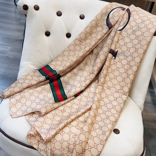 Gucci Gg Neutral Hosebit Silk Scarf Beige 90Cm - Image 2